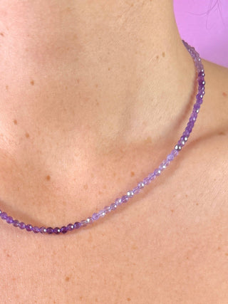 AMETHYST FACET CHOKER NECKLACE - EXCLUSIVE Necklace The Crystal Avenues 