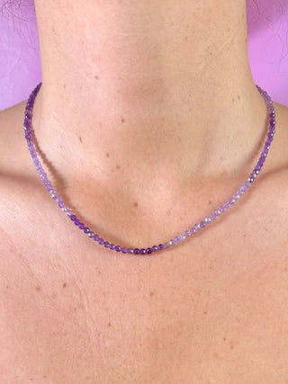 AMETHYST FACET CHOKER NECKLACE - EXCLUSIVE Necklace The Crystal Avenues 