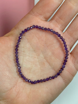 AMETHYST FACET STRETCH BRACELET Bracelet The Crystal Avenues 