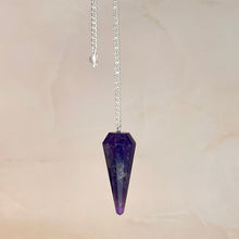 Load image into Gallery viewer, AMETHYST PENDULUM Raw Crystal The Crystal Avenues 
