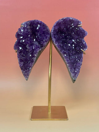 AMETHYST WINGS ON STAND - EXCLUSIVE QUALITY (1) The Crystal Avenues 