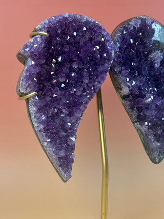 AMETHYST WINGS ON STAND - EXCLUSIVE QUALITY (2) The Crystal Avenues 