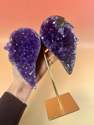 AMETHYST WINGS ON STAND - EXCLUSIVE QUALITY (2) The Crystal Avenues 