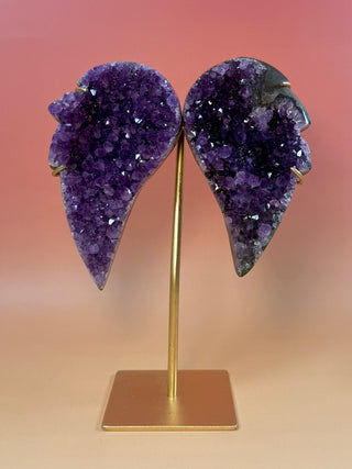 AMETHYST WINGS ON STAND - EXCLUSIVE QUALITY (2) The Crystal Avenues 