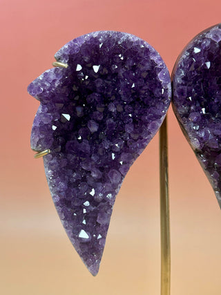 AMETHYST WINGS ON STAND - EXCLUSIVE QUALITY (2) The Crystal Avenues 