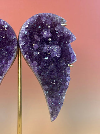 AMETHYST WINGS ON STAND - EXCLUSIVE QUALITY (3) The Crystal Avenues 