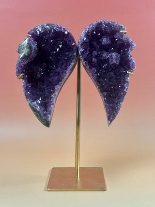 AMETHYST WINGS ON STAND - EXCLUSIVE QUALITY (3) The Crystal Avenues 