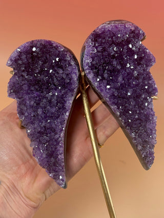 AMETHYST WINGS ON STAND - EXCLUSIVE QUALITY (4) The Crystal Avenues 