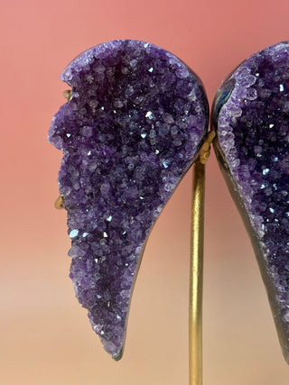 AMETHYST WINGS ON STAND - EXCLUSIVE QUALITY (4) The Crystal Avenues 