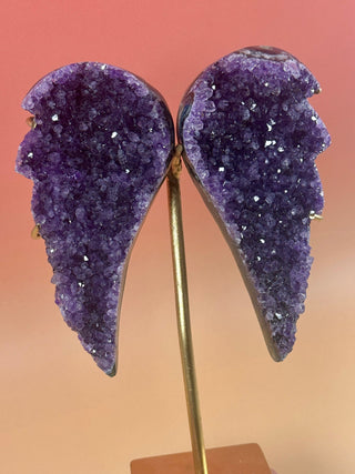 AMETHYST WINGS ON STAND - EXCLUSIVE QUALITY (4) The Crystal Avenues 