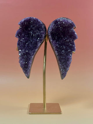 AMETHYST WINGS ON STAND - EXCLUSIVE QUALITY (4) The Crystal Avenues 