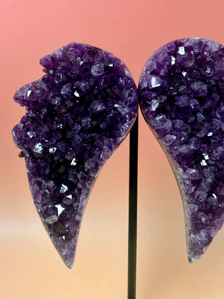 AMETHYST WINGS ON STAND - EXCLUSIVE QUALITY (6) The Crystal Avenues 