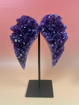 AMETHYST WINGS ON STAND - EXCLUSIVE QUALITY (6) The Crystal Avenues 