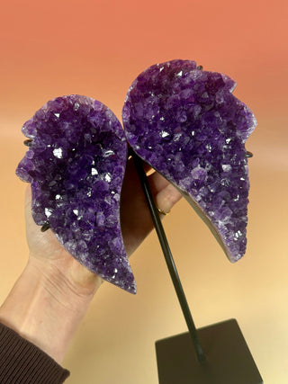 AMETHYST WINGS ON STAND - EXCLUSIVE QUALITY (7) The Crystal Avenues 
