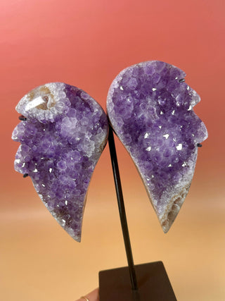 AMETHYST WINGS ON STAND - EXCLUSIVE QUALITY (8) The Crystal Avenues 