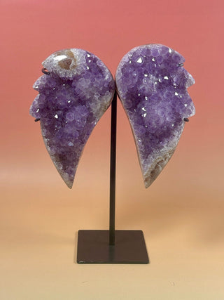 AMETHYST WINGS ON STAND - EXCLUSIVE QUALITY (8) The Crystal Avenues 