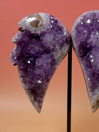 AMETHYST WINGS ON STAND - EXCLUSIVE QUALITY (8) The Crystal Avenues 