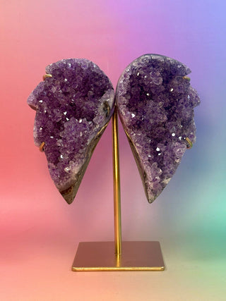 AMETHYST WINGS ON STAND - EXCLUSIVE QUALITY (A) The Crystal Avenues 
