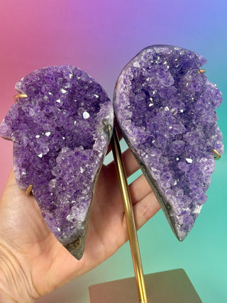 AMETHYST WINGS ON STAND - EXCLUSIVE QUALITY (A) The Crystal Avenues 