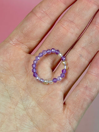 AMETRIN - CRYSTAL STRETCH RING WITH FACETED BEADS Bracelet The Crystal Avenues 