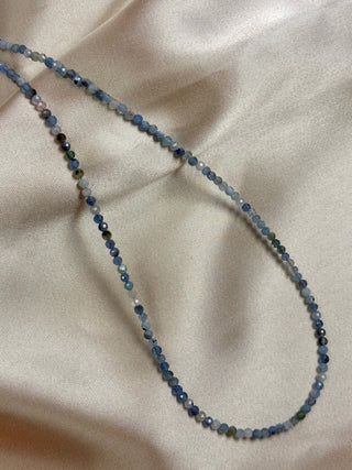 AQUAMARINE FACET CHOKER NECKLACE - EXCLUSIVE Necklace The Crystal Avenues 