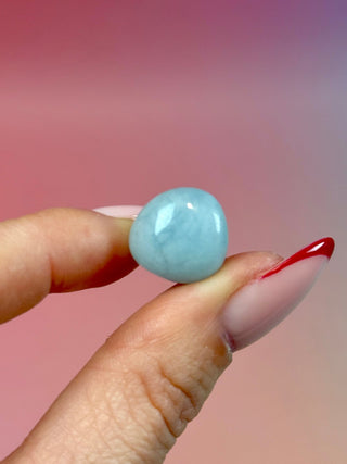 AQUAMARINE TUMBLE STONE (4) The Crystal Avenues 