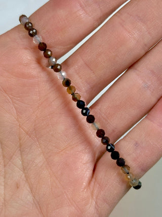 BLACK AGATE FACET STRETCH BRACELET Bracelet The Crystal Avenues 