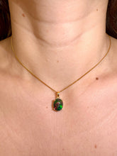 Indlæs billede til gallerivisning BLACK ETHIOPIAN OPAL 14 KARAT GOLD PENDANT (NO. 2) The Crystal Avenues 
