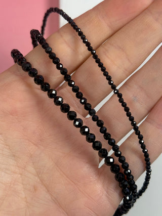 BLACK TOURMALINE FACET CHOKER NECKLACE Necklace The Crystal Avenues 
