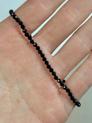 BLACK TOURMALINE FACET STRETCH BRACELET Bracelet The Crystal Avenues 