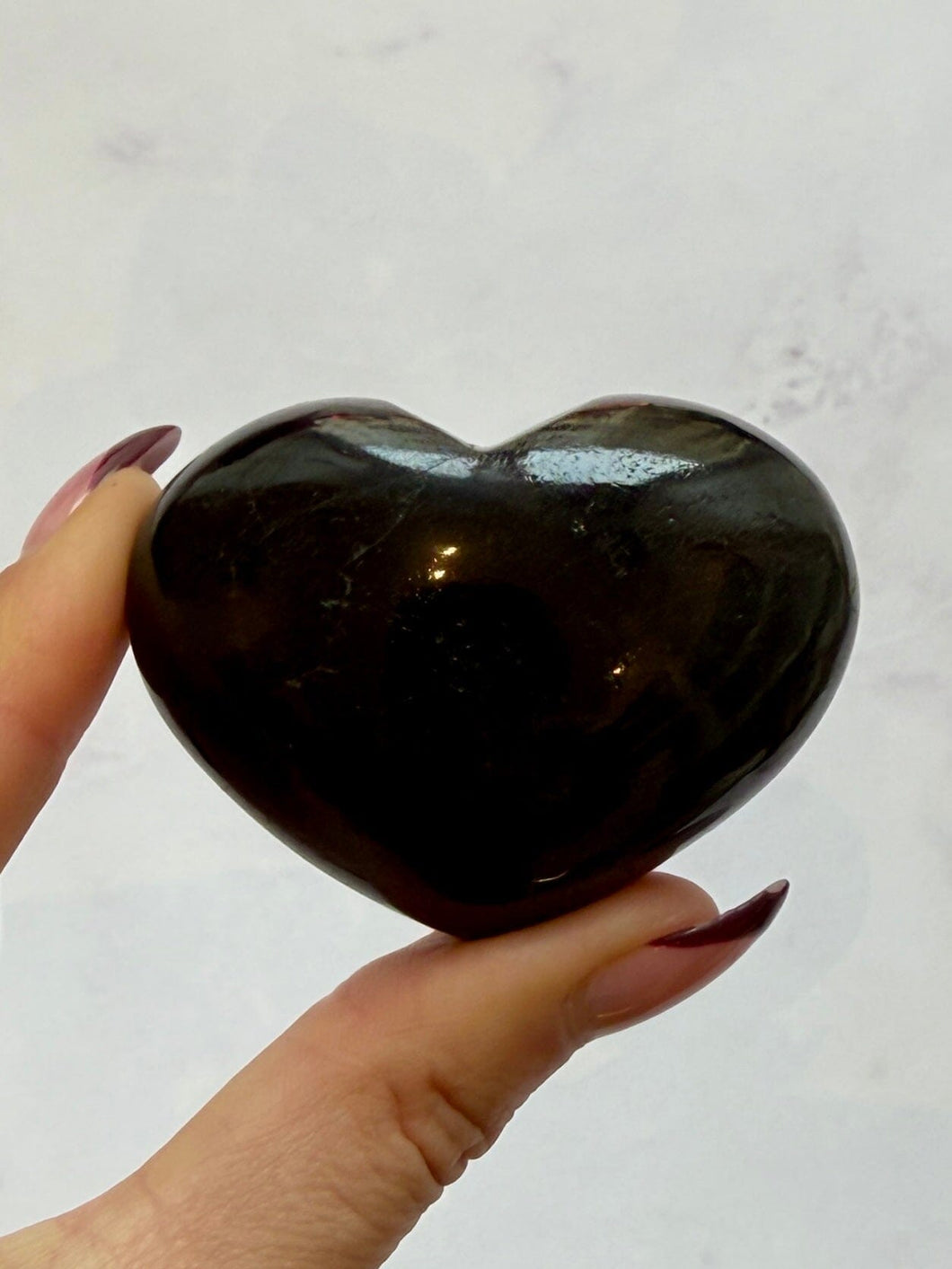 BLACK TOURMALINE HEART (1) tumble stone The Crystal Avenues 