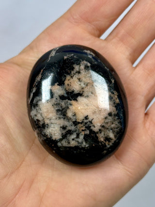BLACK TOURMALINE PALM STONE (1) tumble stone The Crystal Avenues 