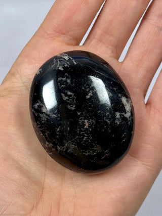 BLACK TOURMALINE PALM STONE (1) tumble stone The Crystal Avenues 