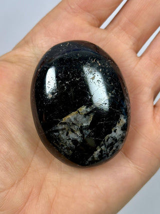 BLACK TOURMALINE PALM STONE (2) tumble stone The Crystal Avenues 
