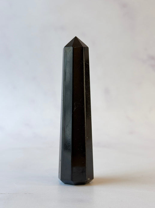 BLACK TOURMALINE TOWER (2) tumble stone The Crystal Avenues 