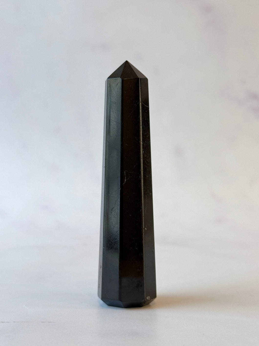 BLACK TOURMALINE TOWER (2) tumble stone The Crystal Avenues 