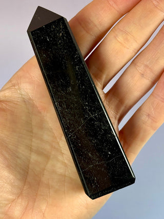 BLACK TOURMALINE TOWER (2) tumble stone The Crystal Avenues 