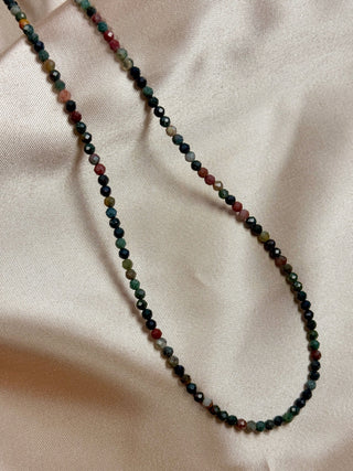BLOODSTONE (HELIOTROPE) FACET CHOKER NECKLACE Necklace The Crystal Avenues 