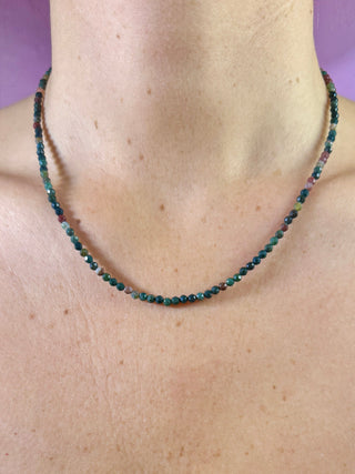 BLOODSTONE (HELIOTROPE) FACET CHOKER NECKLACE Necklace The Crystal Avenues 