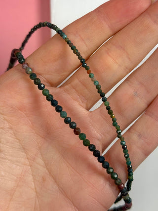 BLOODSTONE (HELIOTROPE) FACET CHOKER NECKLACE Necklace The Crystal Avenues 