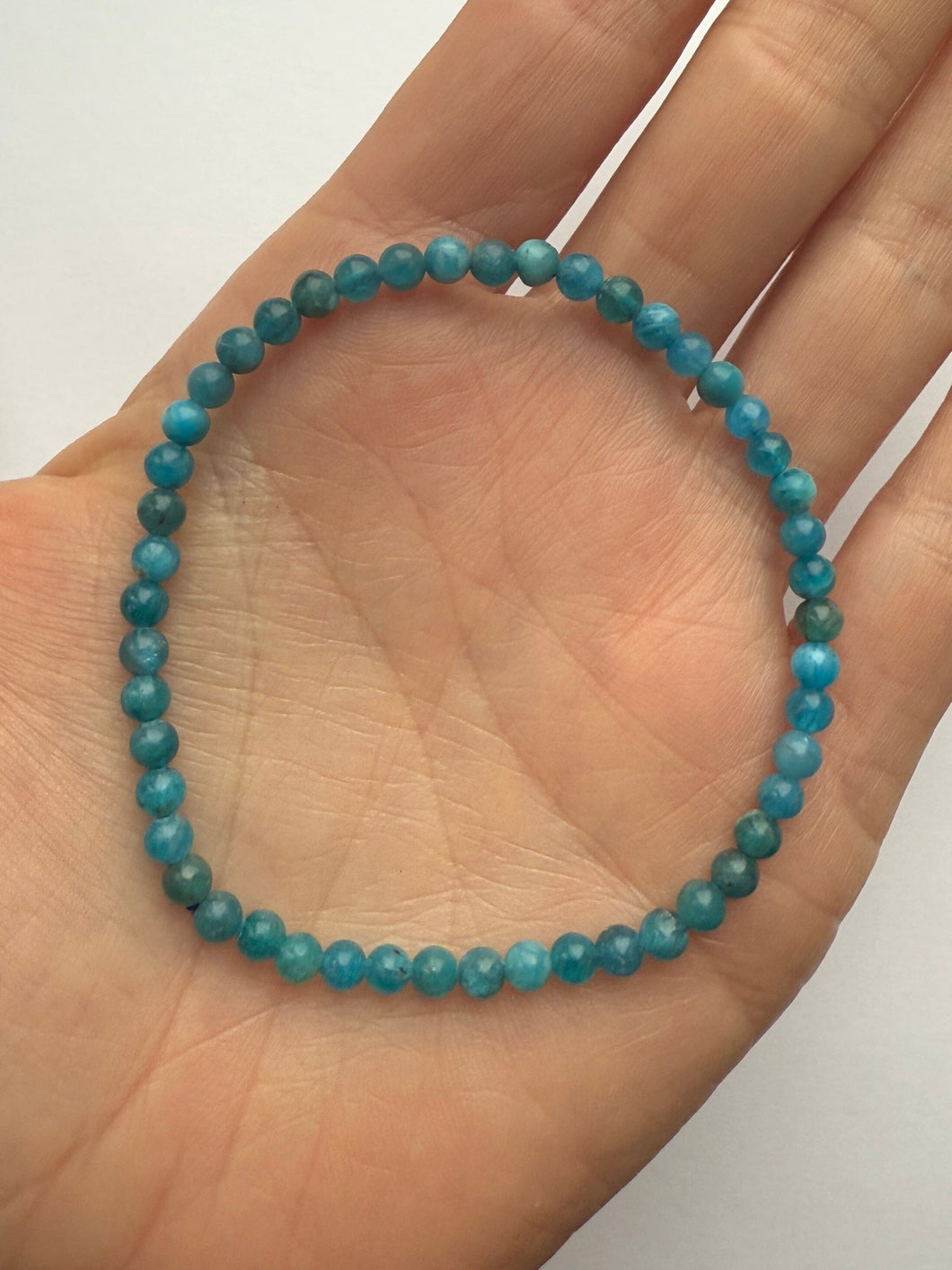 BLUE APATITE BRACELET (4MM) Bracelet The Crystal Avenues 