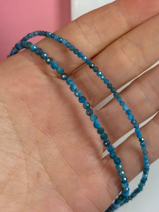 BLUE APATITE FACET CHOKER NECKLACE Necklace The Crystal Avenues 