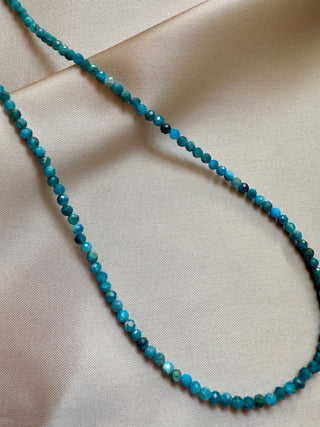 BLUE APATITE FACET CHOKER NECKLACE Necklace The Crystal Avenues 