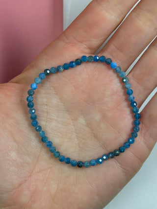 BLUE APATITE FACET STRETCH BRACELET Bracelet The Crystal Avenues 