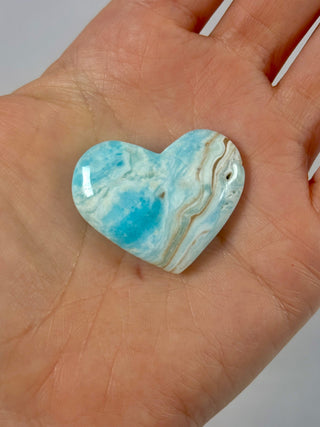 BLUE ARAGONITE HEART (2) The Crystal Avenues 