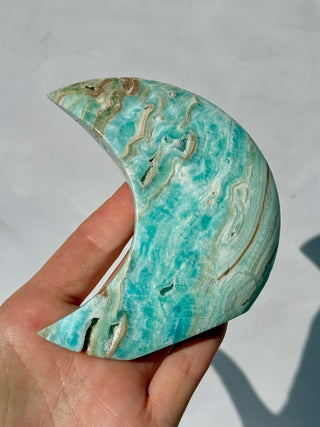 BLUE ARAGONITE MOON (2) The Crystal Avenues 