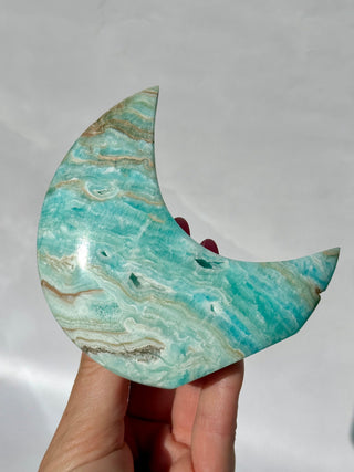 BLUE ARAGONITE MOON (2) The Crystal Avenues 