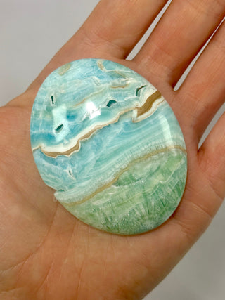 BLUE ARAGONITE PALM STONE (1) Palm stone The Crystal Avenues 