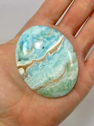 BLUE ARAGONITE PALM STONE (1) Palm stone The Crystal Avenues 