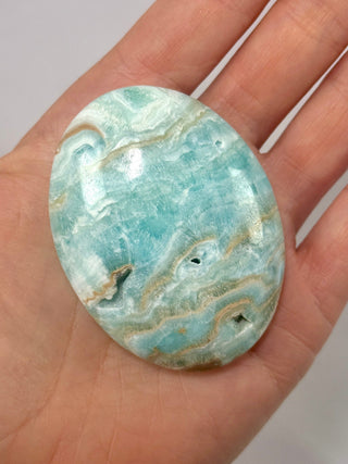 BLUE ARAGONITE PALM STONE (2) Palm stone The Crystal Avenues 